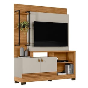 Home Para Tv 50\` Com Prateleira Valência Nature Off-white
