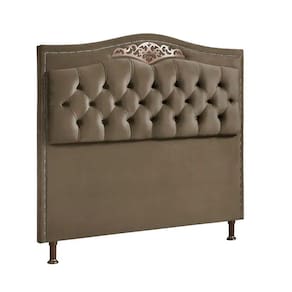 Cabeceira Cama Box Casal 140 Cm Estofada Veludo Marrom Castor Holanda Plus Speciale Home Marrom