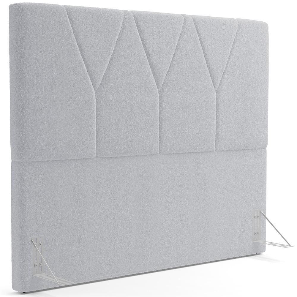 Cabeceira Cama Box Casal King 195 Cm Aurora W01 Bouclê Cinza