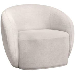 Poltrona Decorativa Para Sala De Estar Living Gliese K01 Bouclê Creme