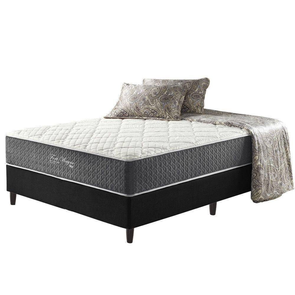 Cama Box Preto + Colchão Fort Wayne Molas Ensacadas 138cm