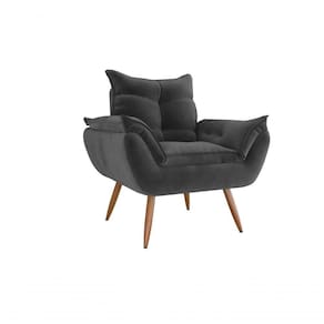 Poltrona Decorativa Tóquio 1 Lugar Veludo Cinza Matrix