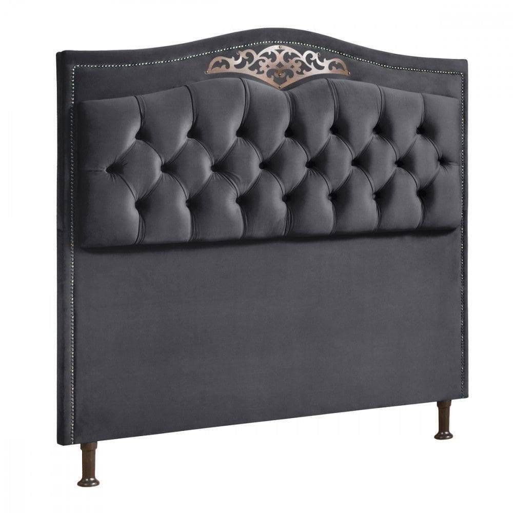 Cabeceira Holanda 1,60 Para Cama Box Queen - Veludo Chumbo