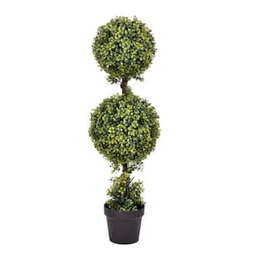 Árvore de bola dupla de topiaria artificial de buxo de 90 cm - Vickerman
