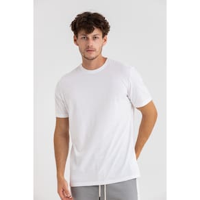 Camiseta Masculina Manga Curta Básica Premium Lisa Branca