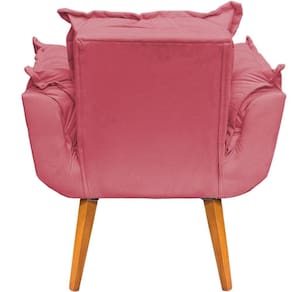 Poltrona Decorativa Alice Pé Trapézio 30cm Castanho - Rosê Suede