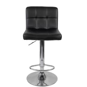 Banqueta Gomos Confort Em Courissimo, Giratoria, Com Regulagem De Altura Preta