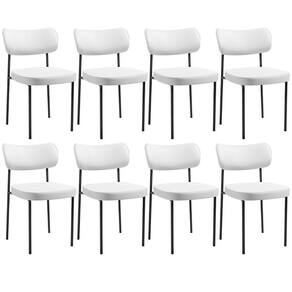 Kit 08 Cadeiras Decorativas Para Sala De Jantar Melina L02 Facto Branco - Lyam Decor