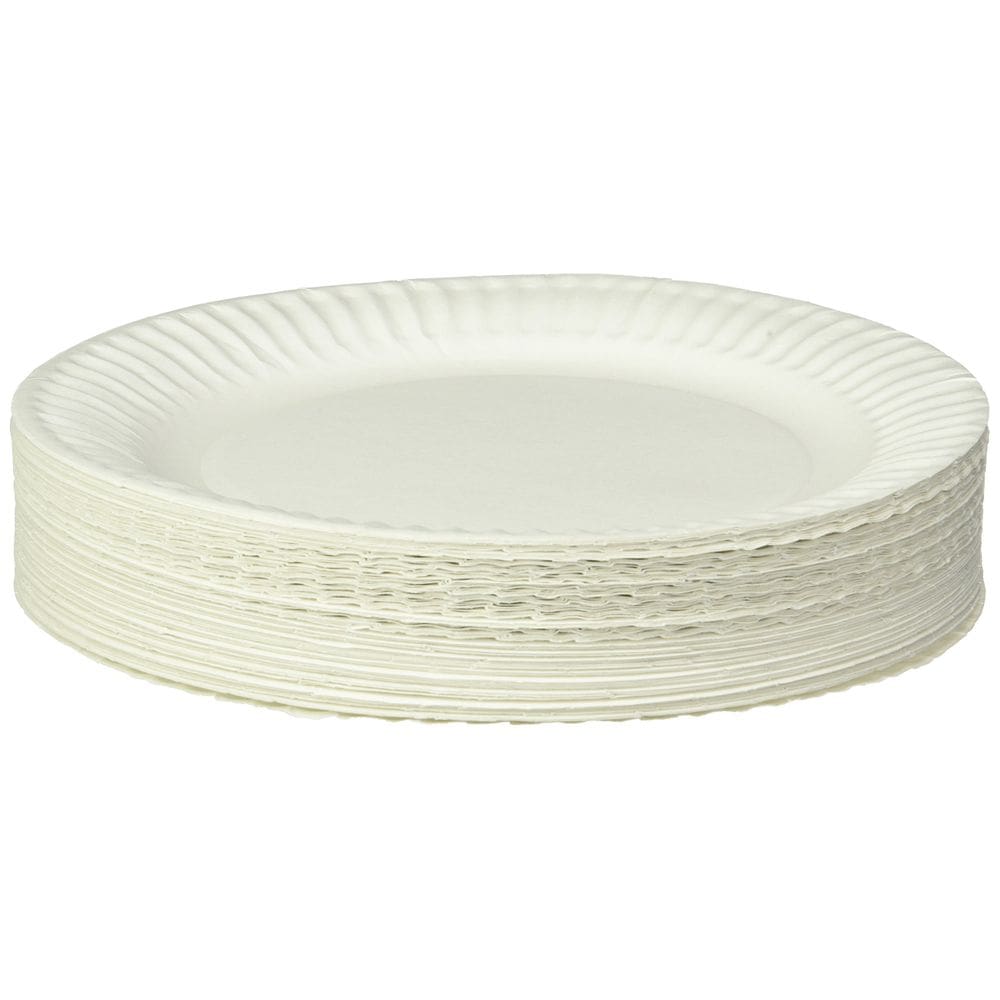 Prato de papel Empress não revestido, 23 cm, branco, pacote com 100