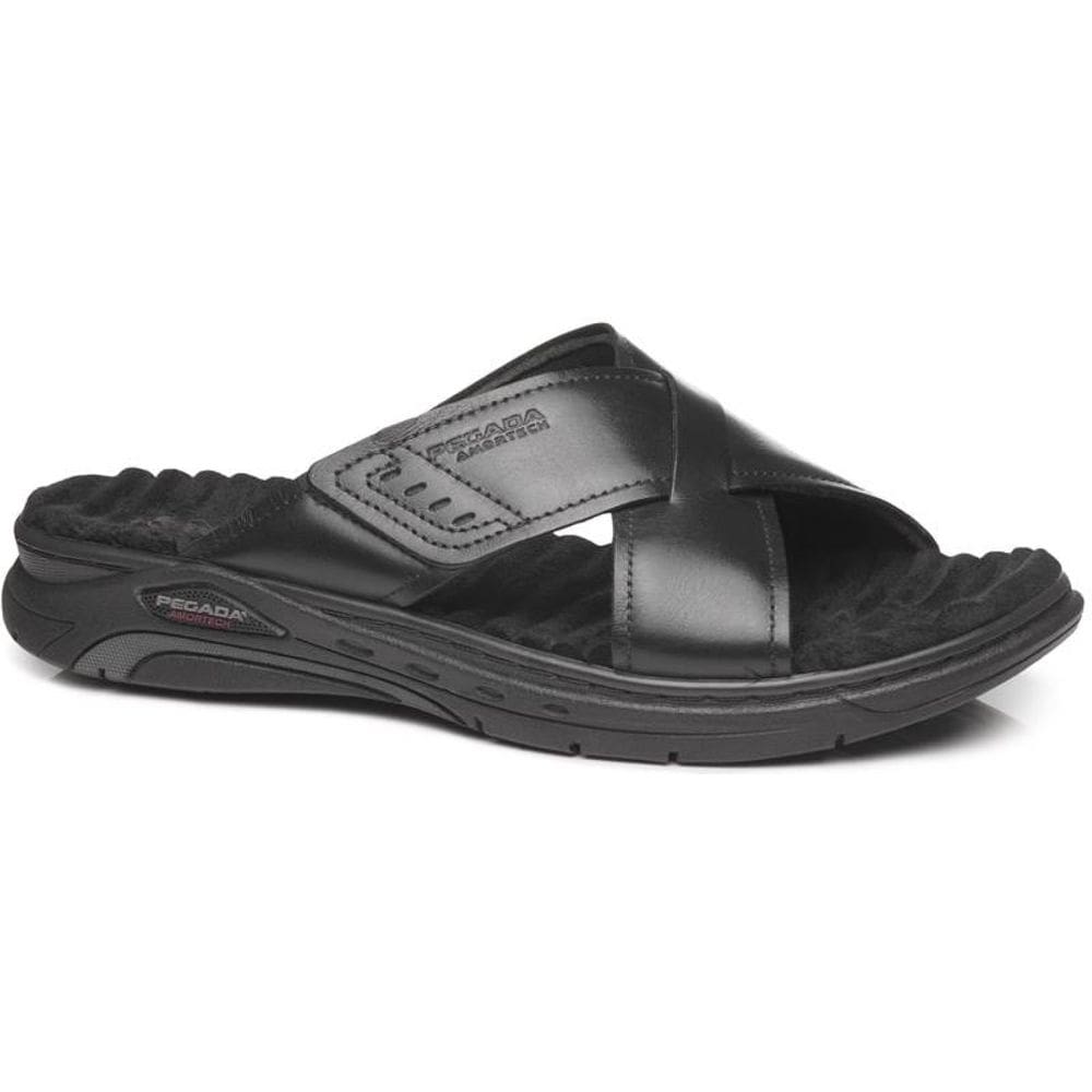 Chinelo Masculino Casual Pegada Couro Conforto Leve Macio