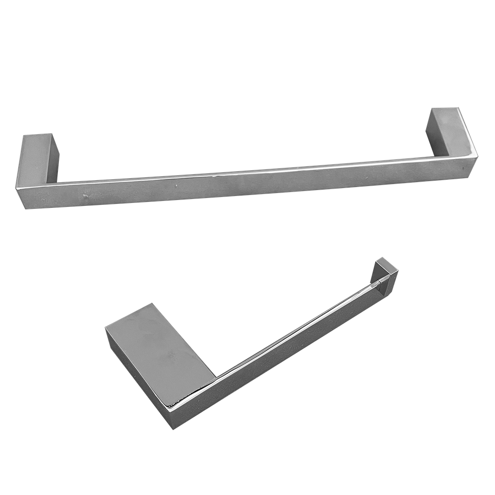 Kit Papeleira Toalheiro 30Cm Slim Trendmetais