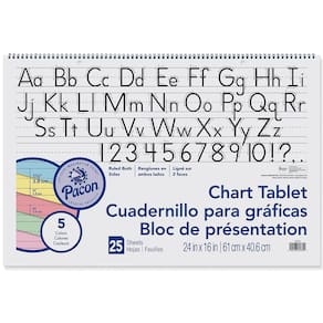 Tablet gráfico Pacon PAC74734 azul pautado 25 folhas 16x0,5 cm