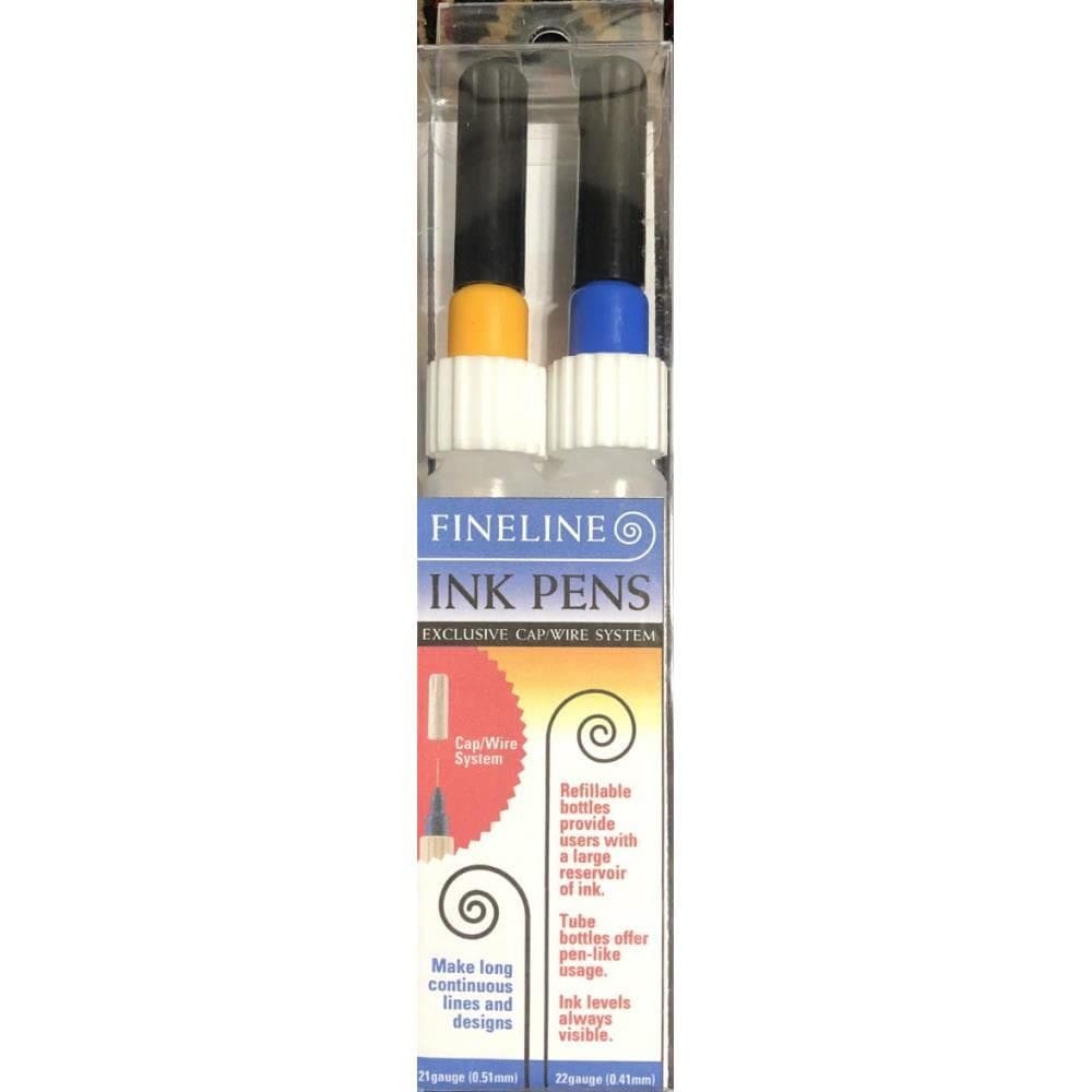 Aplicadores de caneta de tinta Fineline Empty, pacote com 2 unidades, 21G/22G