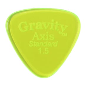 Palheta de guitarra Gravity Picks Axis Standard 1,5 mm verde fluorescente