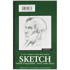 Bloco de desenho Jack Richeson Spiral Bound 14 x 21,6 cm 100 folhas