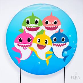 Painel Decorativo para Festa 1,80x1,80 metros Vesti Fácil com Elástico Baby Shark - Fera Print