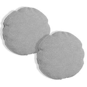 Kit 2 Almofadas Bolacha Redonda Cookie Veludo - 7 Decor Prata