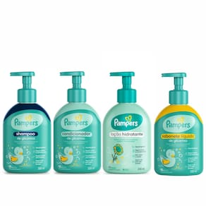 Kit Shampoo e Condicionador de Glicerina Pampers + Loção Corporal + Sabonete Líquido