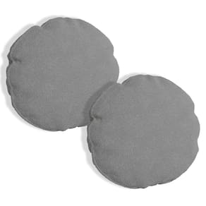 Kit 2 Almofadas Bolacha Redonda Cookie Boucle - 7 Decor Cinza Escuro