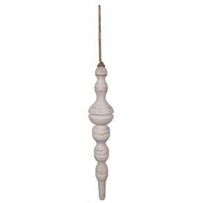 Enfeite Vickerman White Lavado, Revestimento de madeira torneada, 15 cm, 2 peças