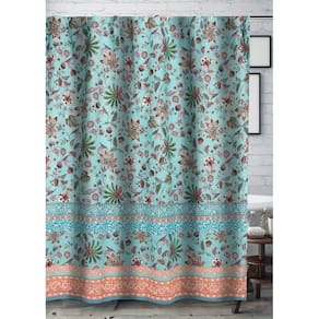 Cortina de chuveiro Greenland Home Barefoot Bungalow Audrey Turqu