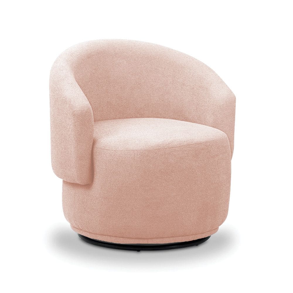 Poltrona Decorativa Orgânica Giratória Névoa Bouclê Rosê E03 - D`Rossi