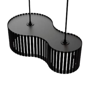 Luminária Pendente Infinita Modelo Ripado Preta