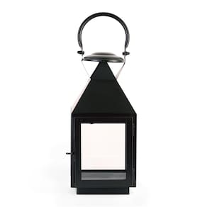Lanterna de vela Koehler 15219 Revere preta 28,5 cm de vidro e ferro