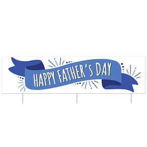 Yard Sign Beistle Jumbo Feliz Dia dos Pais com estacas de metal