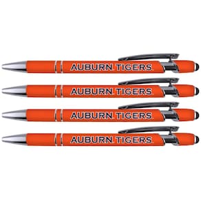 Caneta comemorativa Auburn Soft Touch revestida de metal, pacote com 4