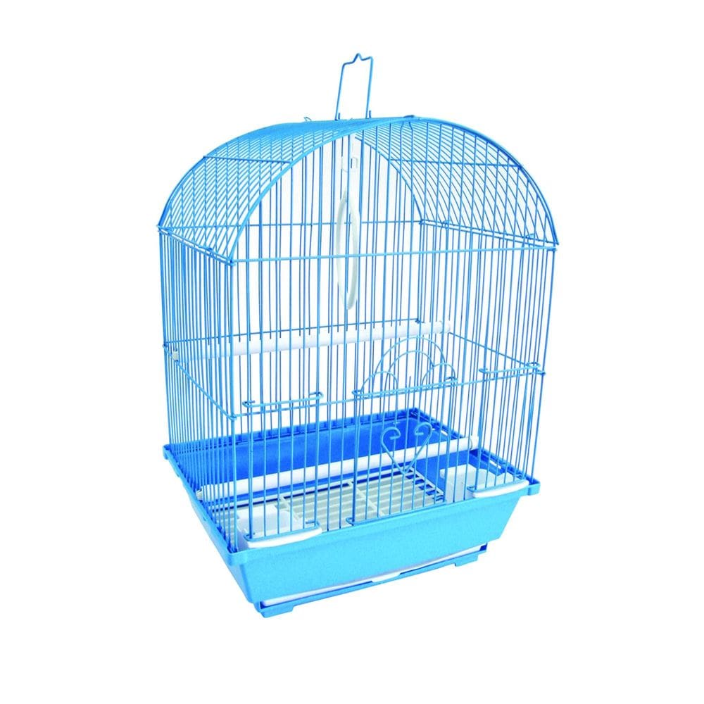 Gaiola para periquitos YML A1304BLU, estilo redondo, pequena, 28x23x41cm