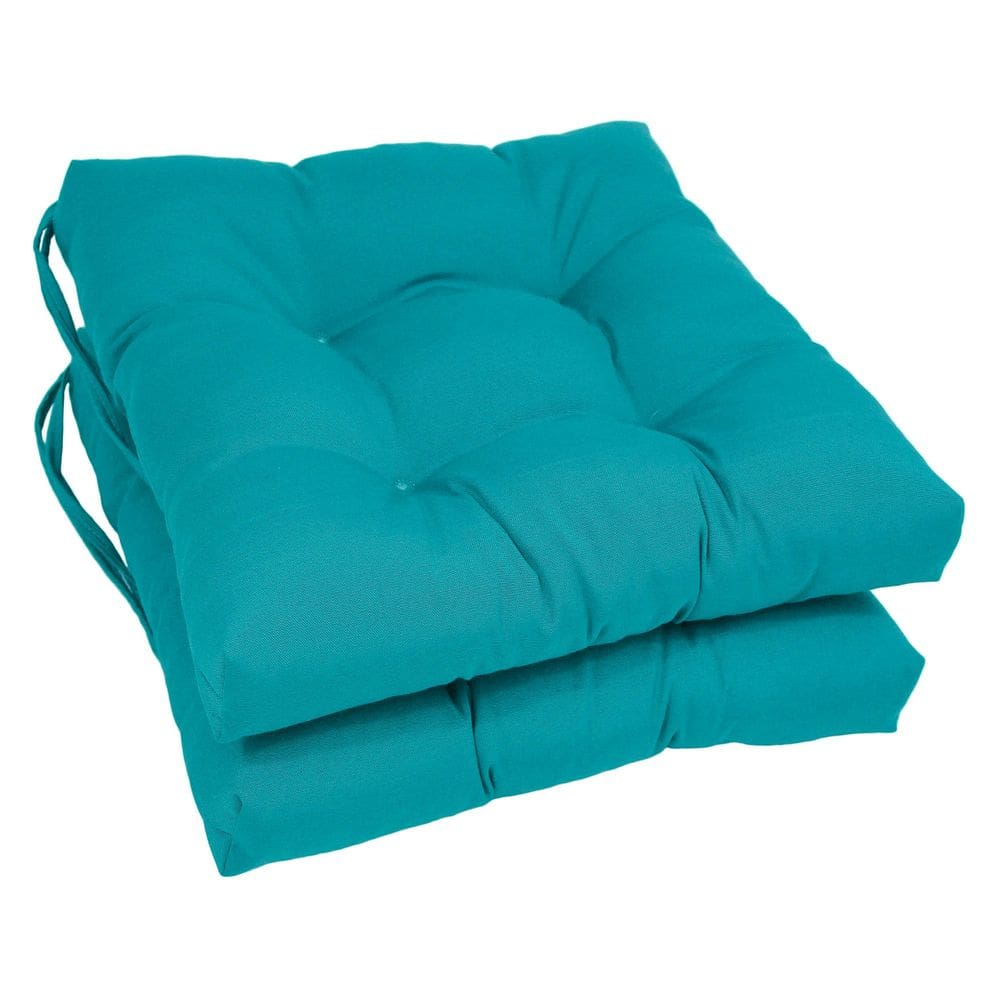Almofada de cadeira Blazing Needles Twill Square Aqua Blue 40x40cm