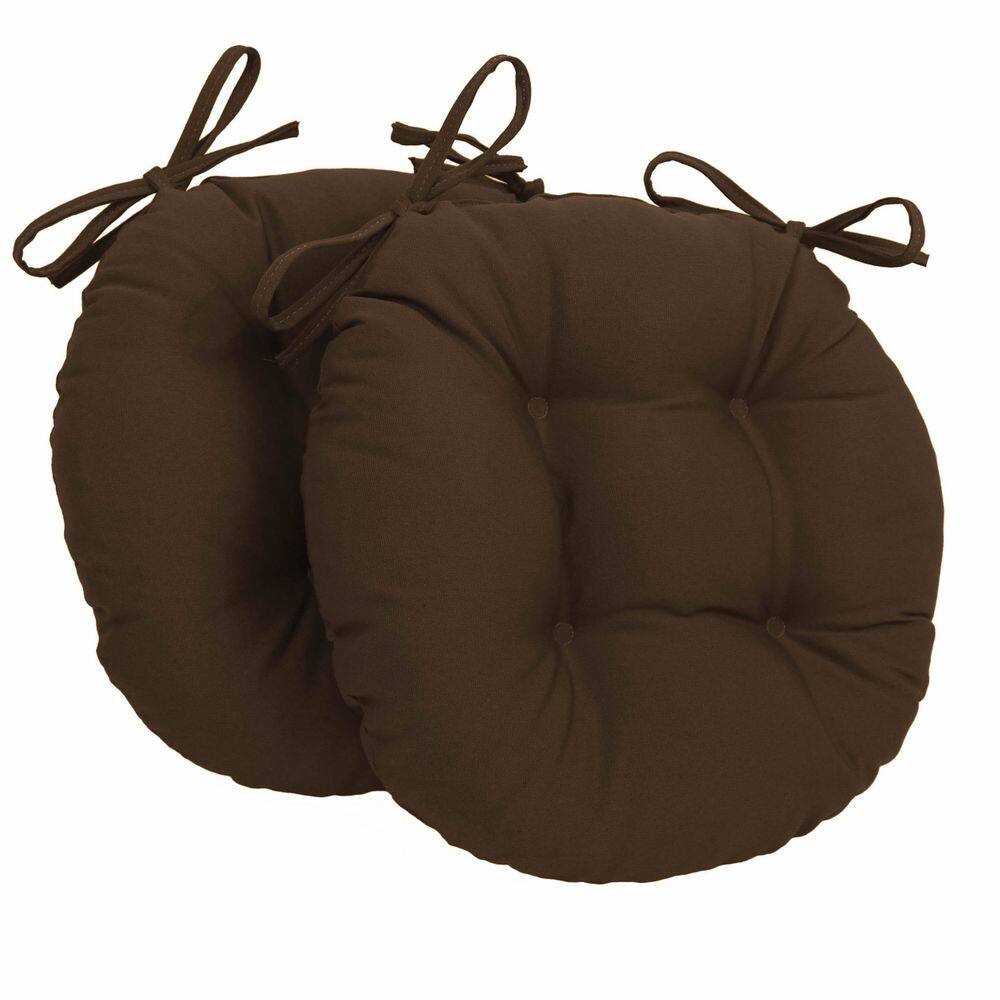 Almofada de cadeira Blazing Needles Twill Round 40x40cm Chocolate