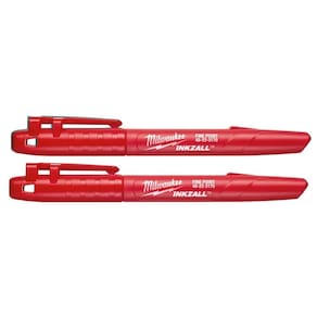 Kit 2 Canetas Vermelhas Ponta Fina Inkzall 48-22-3170 Milwaukee