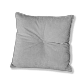 Almofada Quadrada Tina Com Botão Central Boucle - 7 Decor Prata