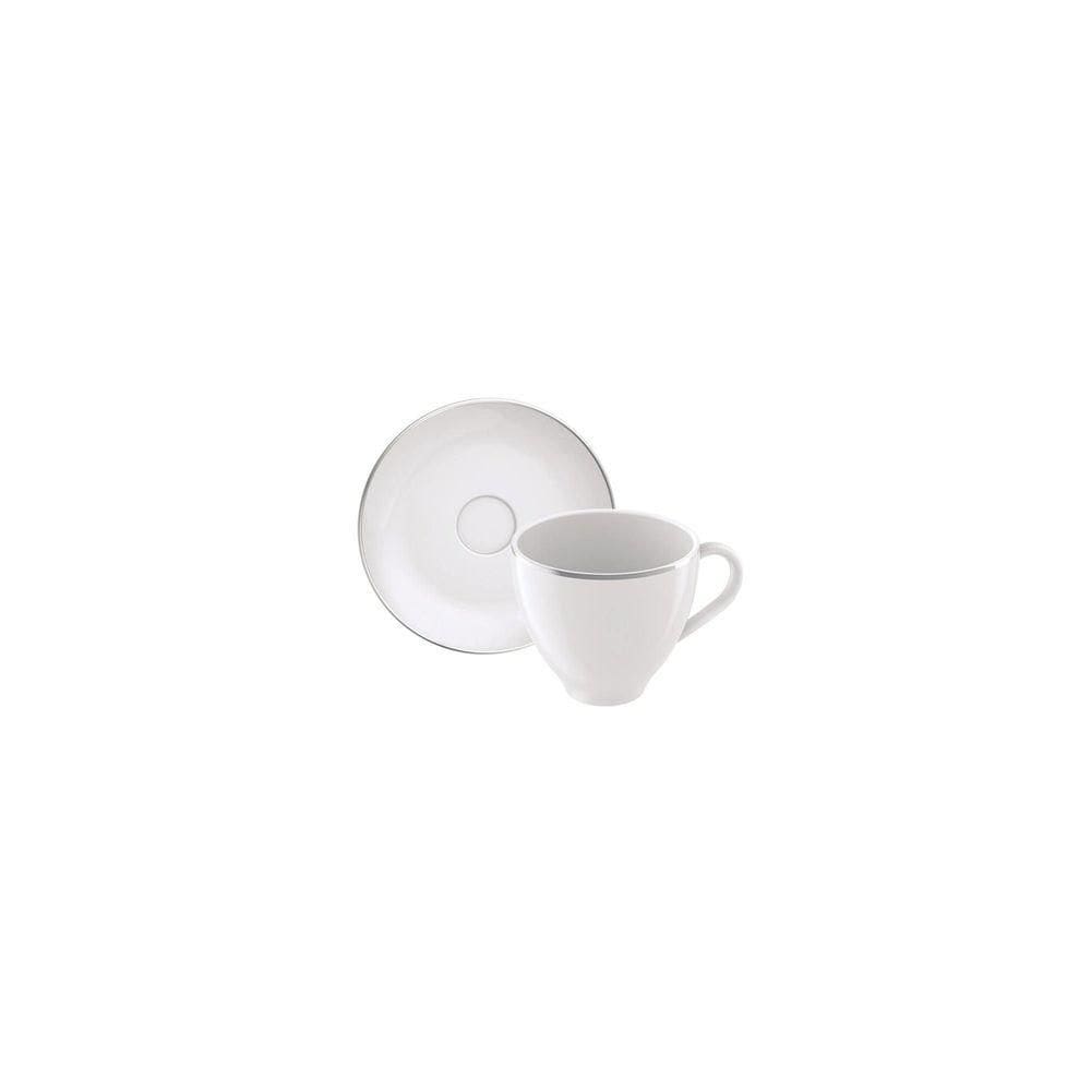 Conjunto Xícara E Pires De Café Tramontina Atena Em Porcelana, 100ml Tramontina