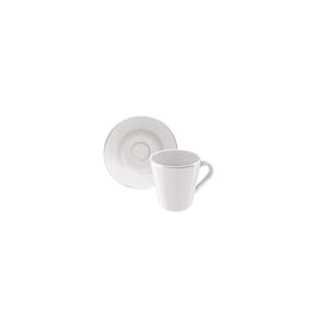 Conjunto Xícara E Pires De Café Tramontina Joana Em Porcelana, 70ml 2 Peças Tramontina