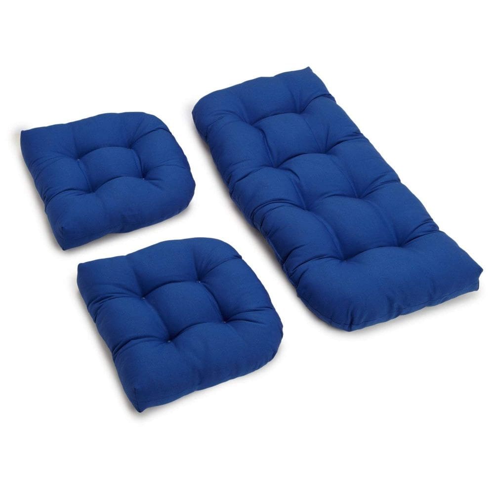 Conjunto de almofadas Blazing Needles Twill Settee Group Royal Blue x3
