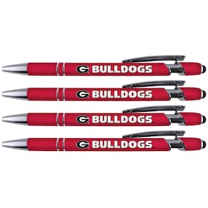 Caneta comemorativa Pen Georgia Soft Touch Coated Metal, pacote com 4 unidades, vermelha