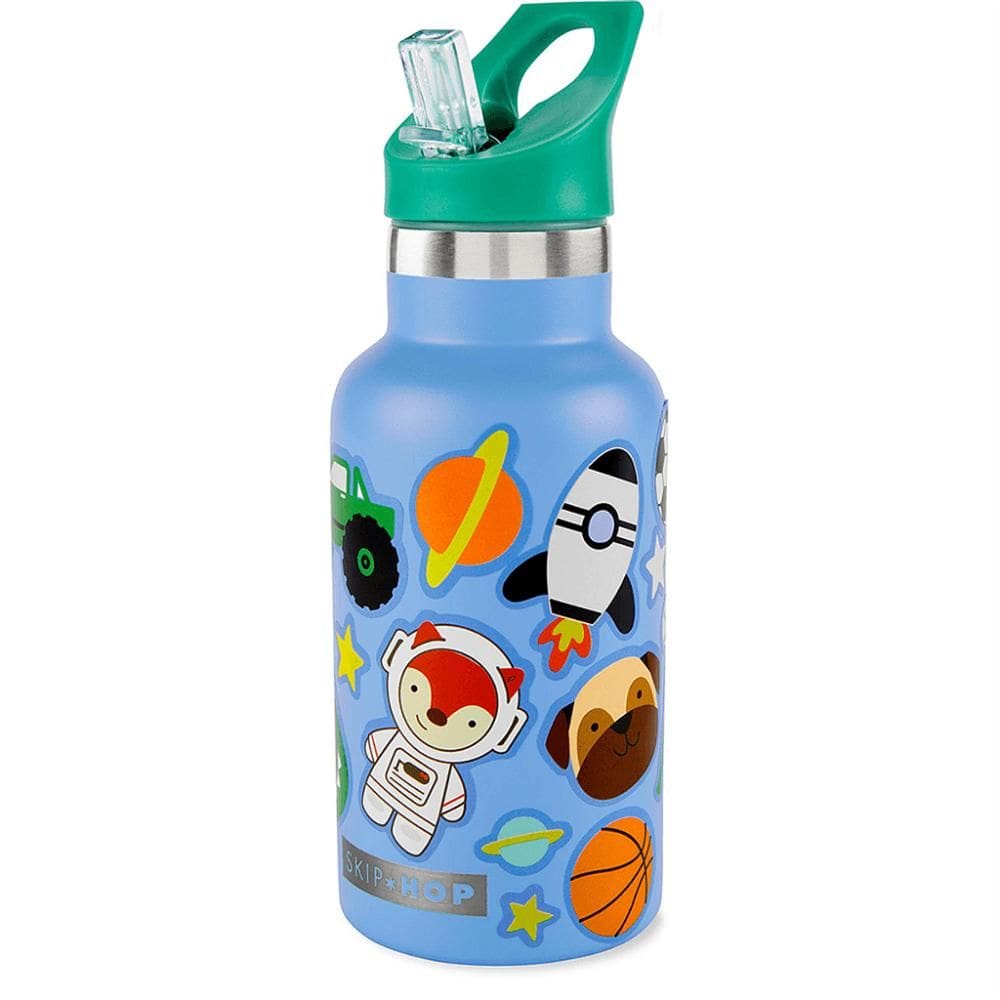 Garrafa De Aço Inox Skip Hop Spark Style Personalizável Azul