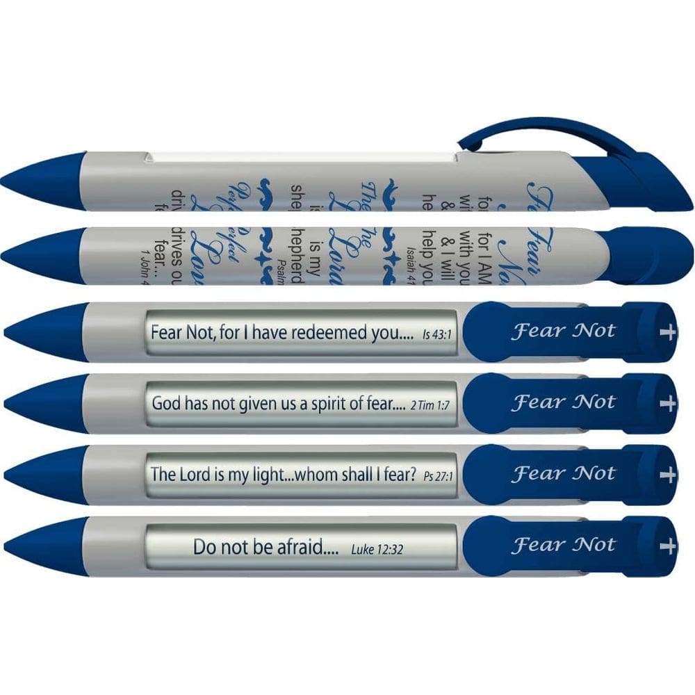 Caneta comemorativa Fear Not Scripture com mensagens rotativas