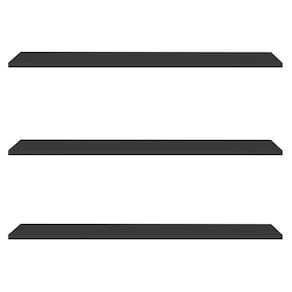 Prateleira Flutuante Para Sala Kit 3 Com Suporte Invisível 68cm Yara Preto - Lumil