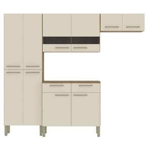 Cozinha Compacta Com Balcão 221cm Vivian Plus Freijó/Soft Z06 - Mpozenato