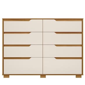 Cômoda Para Quarto 8 Gavetas 147cm Parma M07 Freijó-off White - Mpozenato