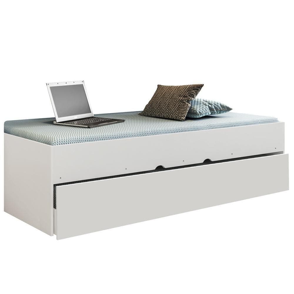 Bicama Solteiro Cama Auxiliar 100% Mdp Chiara Branco - Phoenix