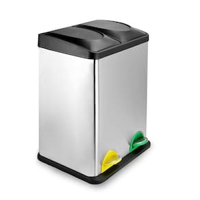 Lixeira Dupla Coleta Seletiva 30 Litros Grande Cesto De Lixo Ecologico Cozinha Casa Escritorio Empresa Com Pedal