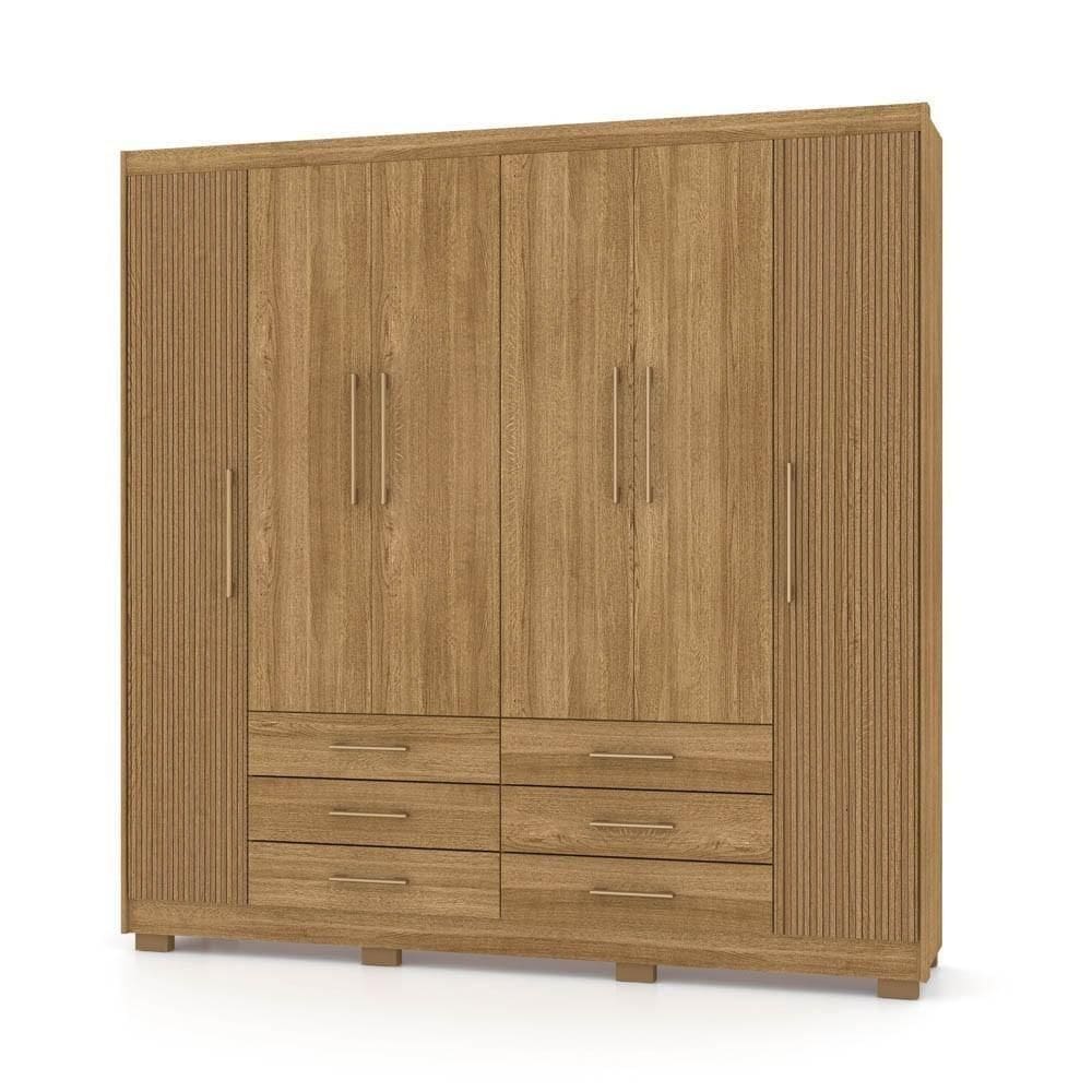 Guarda Roupa Casal 6 Portas 6 Gavetas 223cm Quebec V02 Nature-brisa - Mpozenato