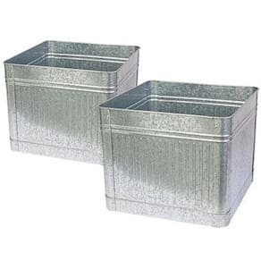 Plantador Panacea Vintage Raised Square Aged Galvanizado 21Lx2