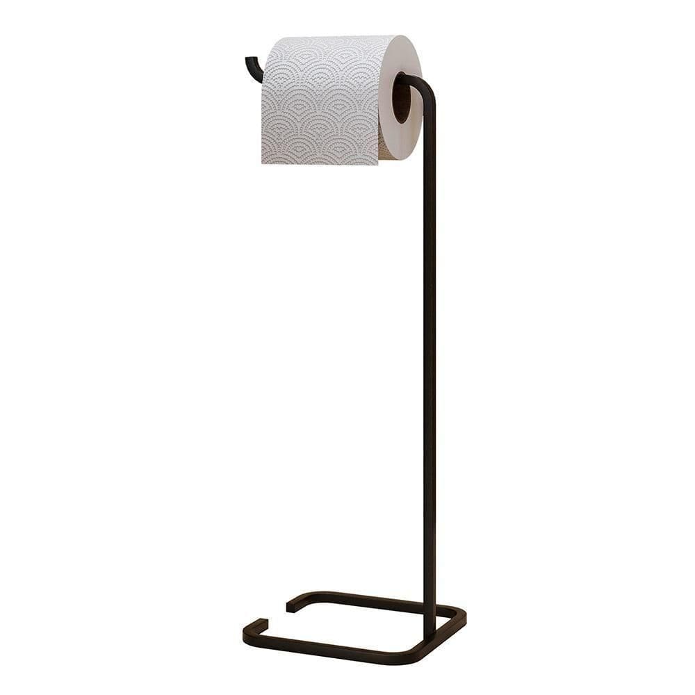 Porta Papel Higiênico De Chão Luxe Em Aço D09 Preto - Mpozenato