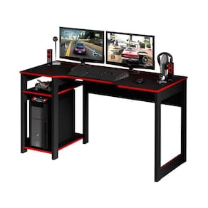 Mesa Para Gamer Me4152 Preto-vermelho - Tecno Mobili